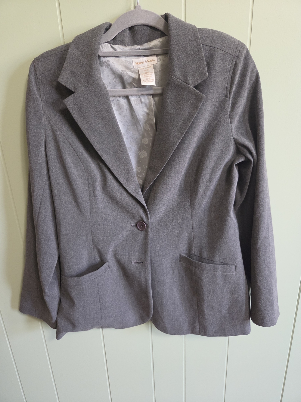Monroe & Main Women’s Gray Single-Button Blazer